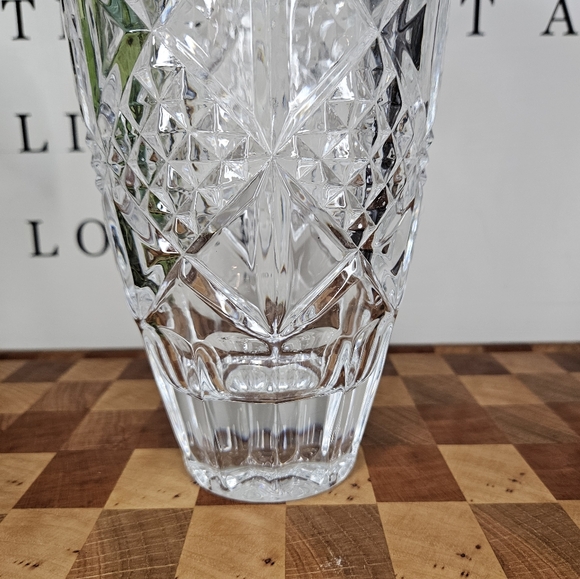 Vintage BOHEMIAN CZECH Cut Crystal Vase 9.75" - Picture 4 of 15